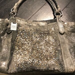 Distressed Deborah Studded  Frye Shoulder Purse